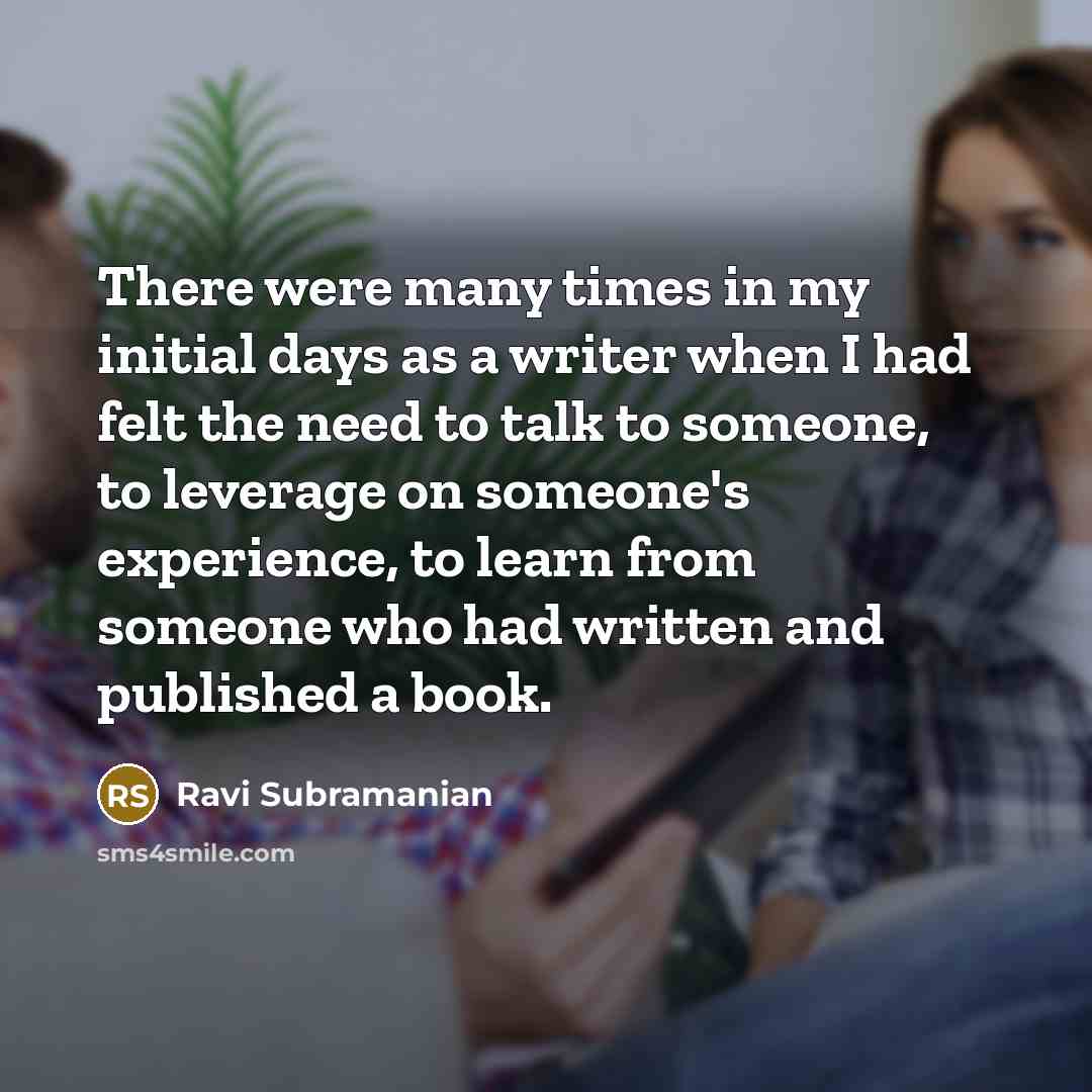 “There were many times in my initial days as a…” quote by Ravi Subramanian