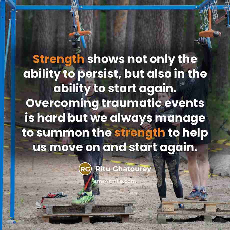 “Strength shows not only the ability to persist, but also…” quote by Ritu Ghatourey