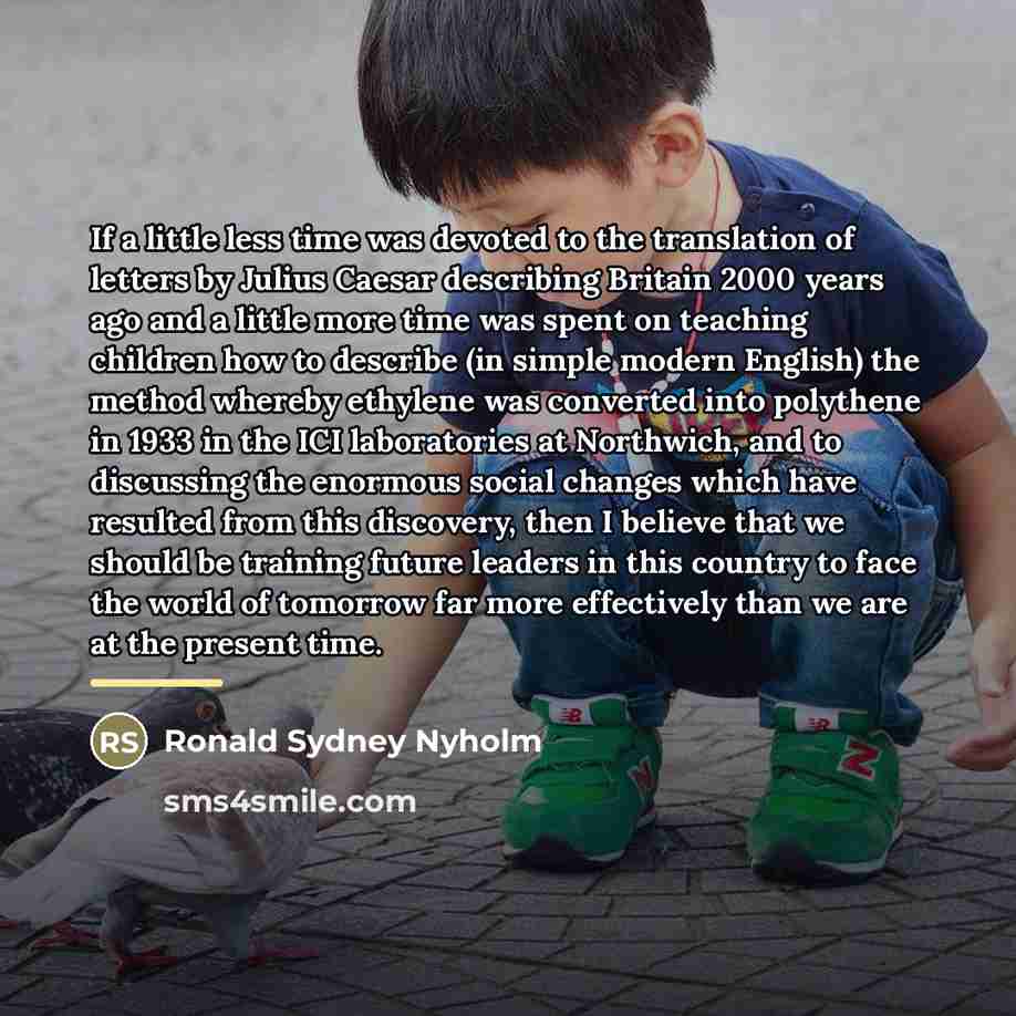 “If a little less time was devoted to the translation…” quote by Ronald Sydney Nyholm