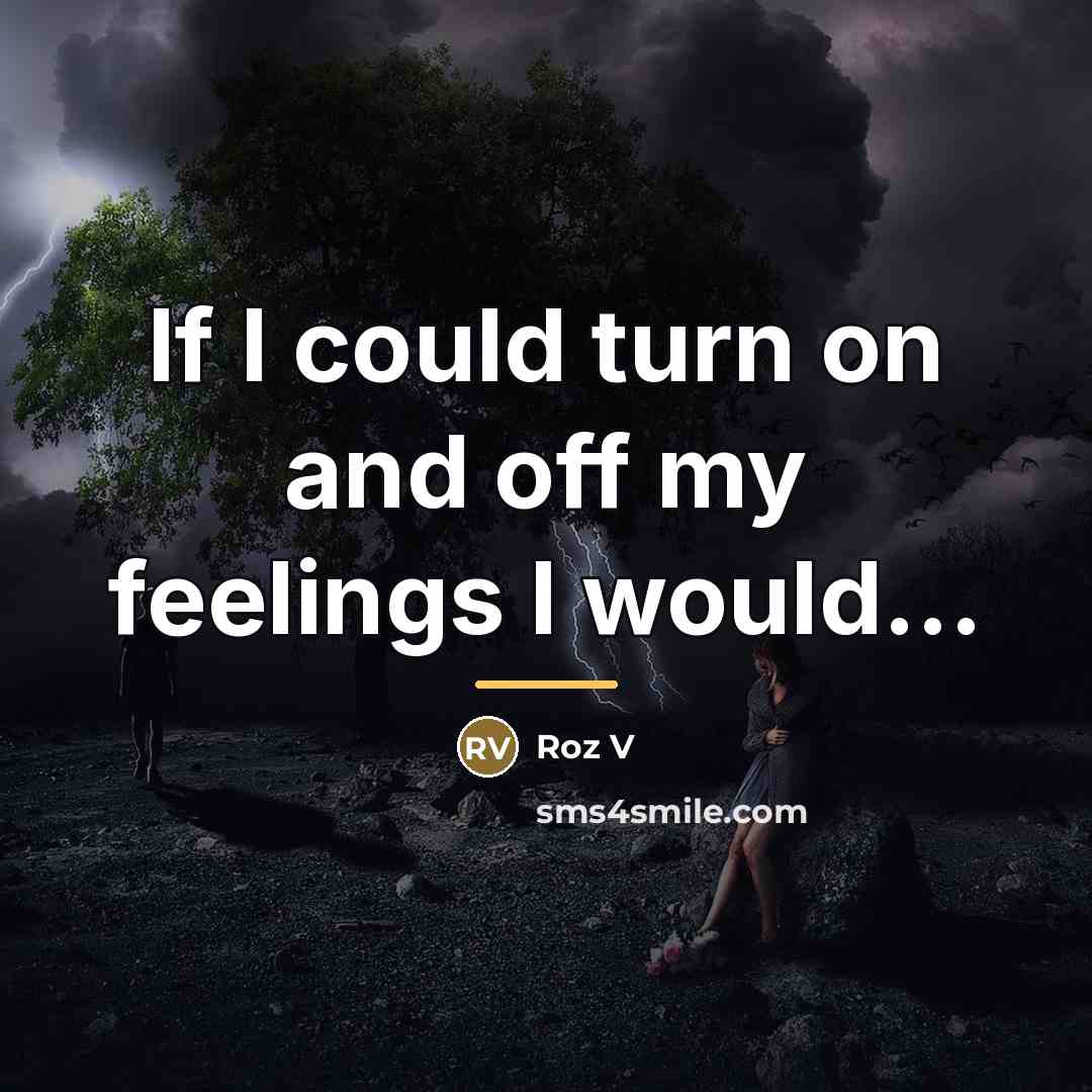 “If I could turn on and off my feelings I…” quote by Anonymous