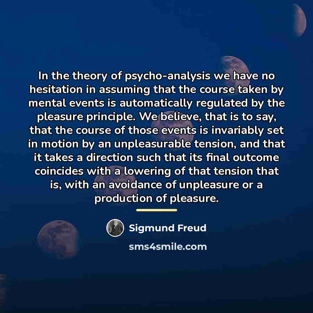“In the theory of psycho-analysis we have no hesitation in…” quote by Sigmund Freud