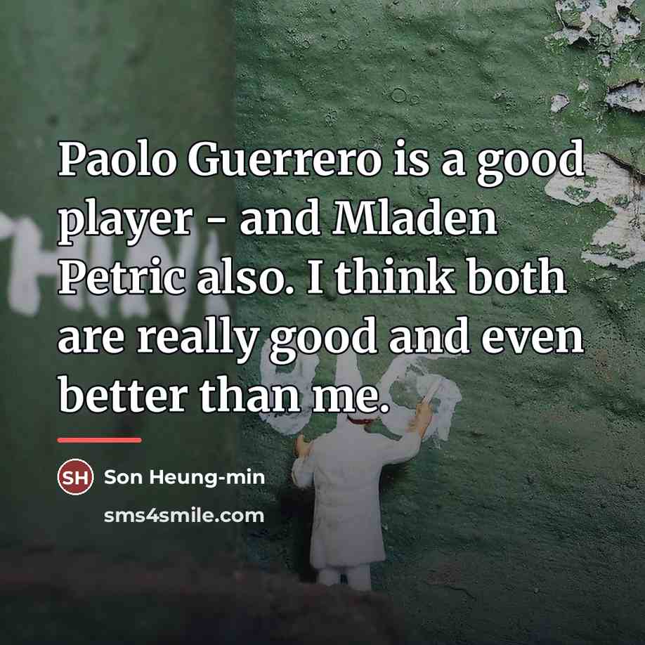“Paolo Guerrero is a good player - and Mladen Petric…” quote by Son Heung-min