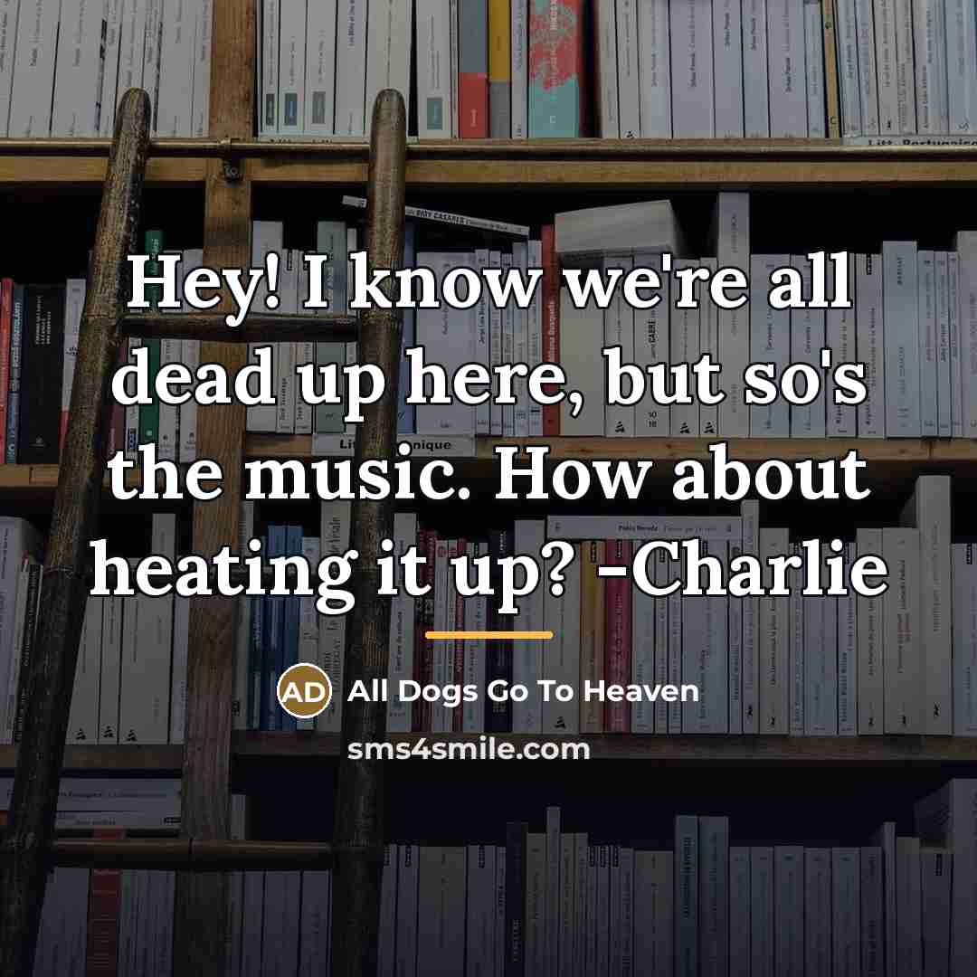 “Hey! I know we're all dead up here, but so's…” quote by All Dogs Go To Heaven