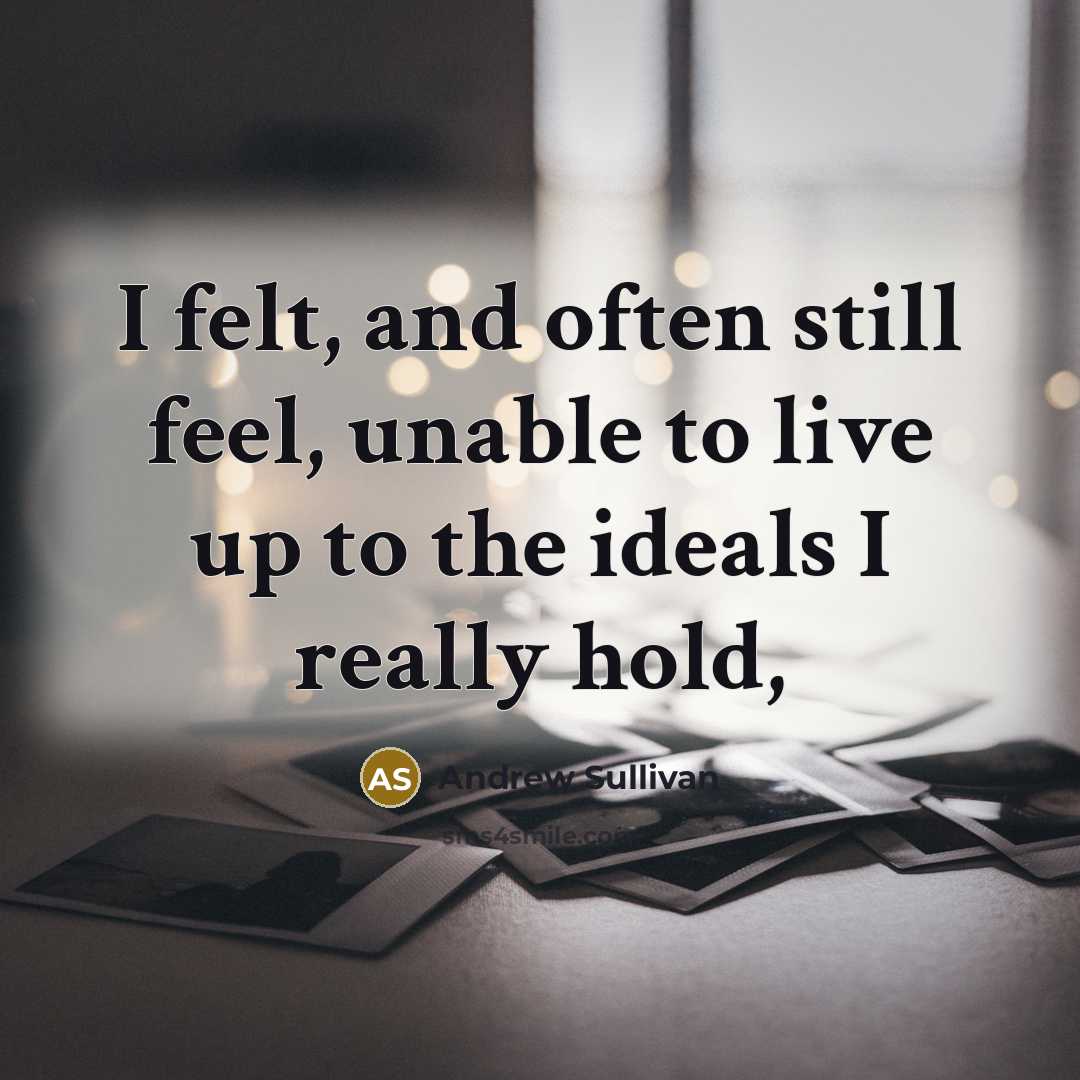 “I felt, and often still feel, unable to live up…” quote by Andrew Sullivan