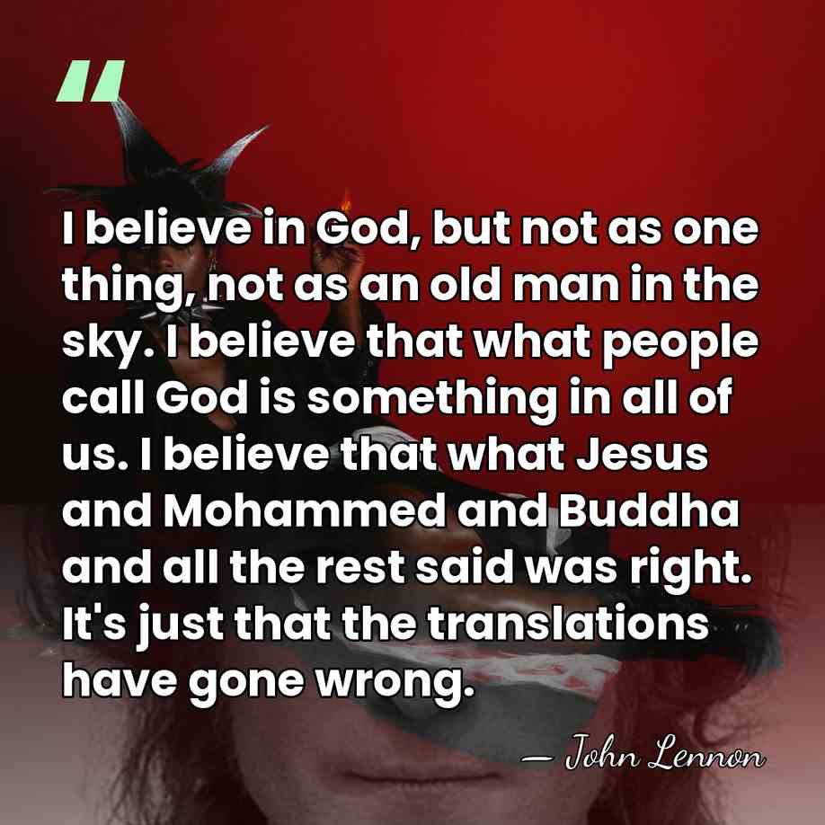I believe in God, but not as one thing, not as an&hellip; - John Lennon