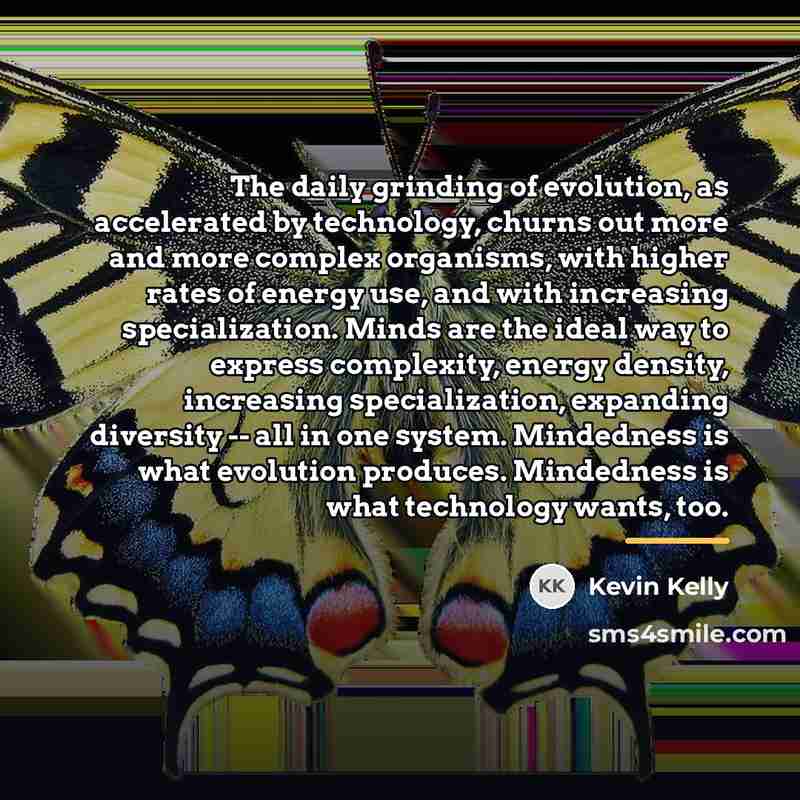 “The daily grinding of evolution, as accelerated by technology, churns…” quote by Kevin Kelly