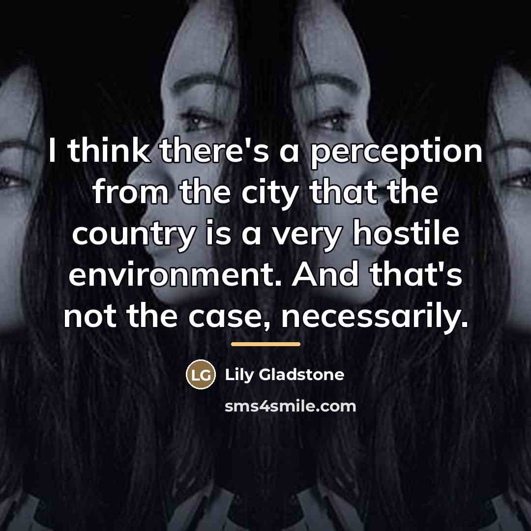 “I think there's a perception from the city that the…” quote by Lily Gladstone