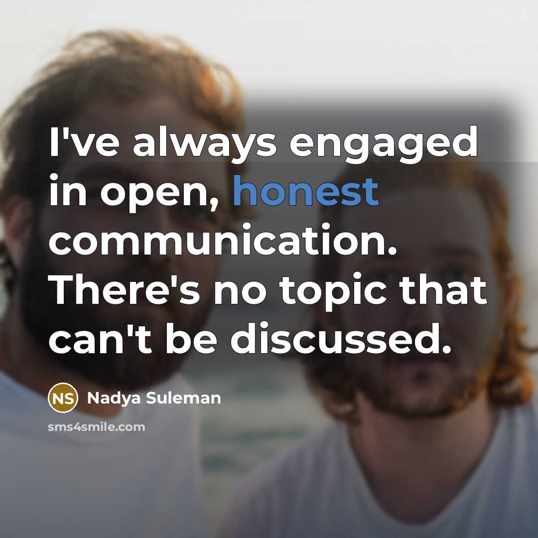“I've always engaged in open, honest communication. There's no topic…” quote by Nadya Suleman