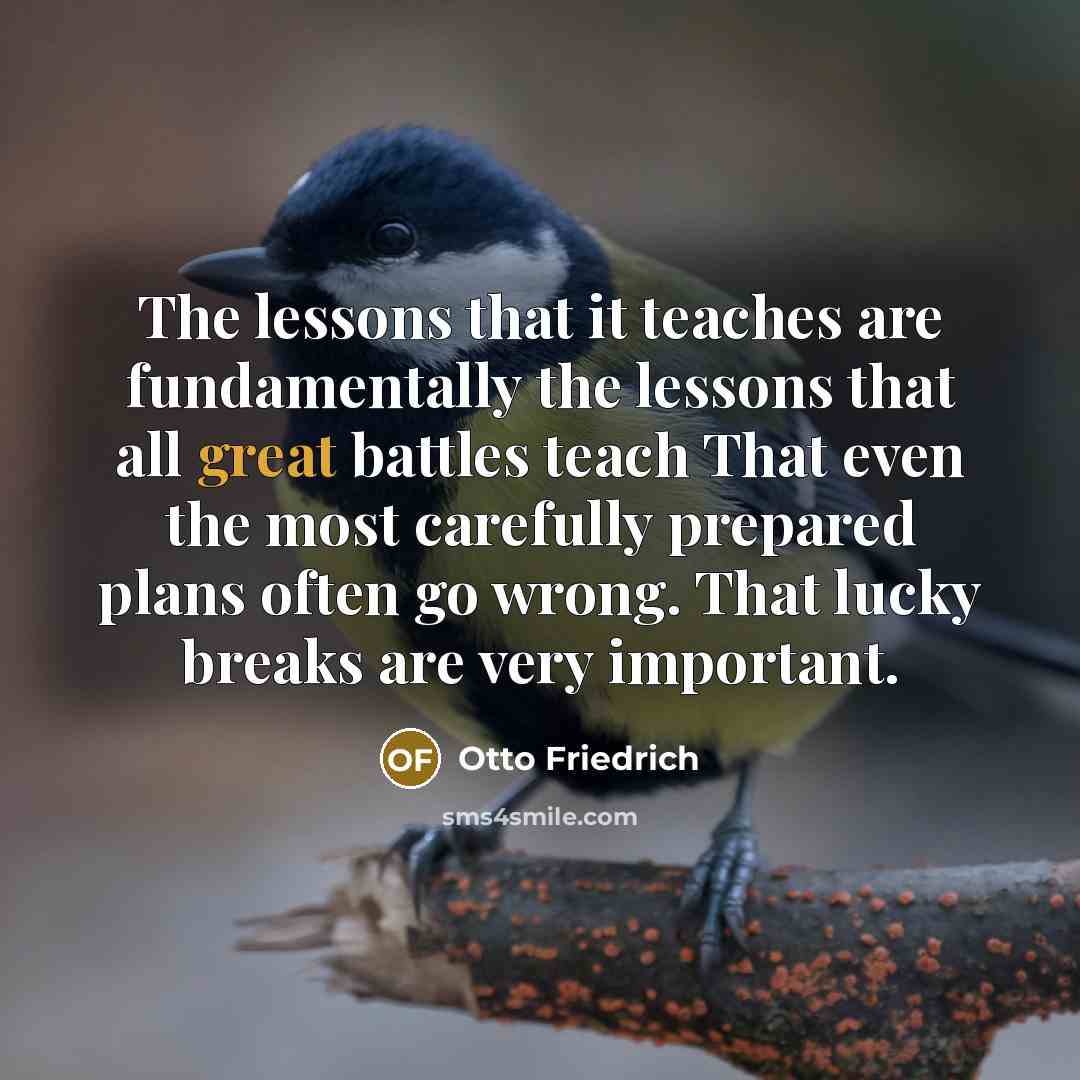 “The lessons that it teaches are fundamentally the lessons that…” quote by Otto Friedrich