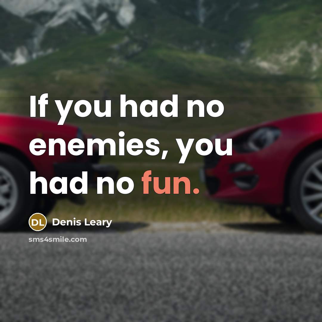 “If you had no enemies, you had no fun.…” quote by Denis Leary