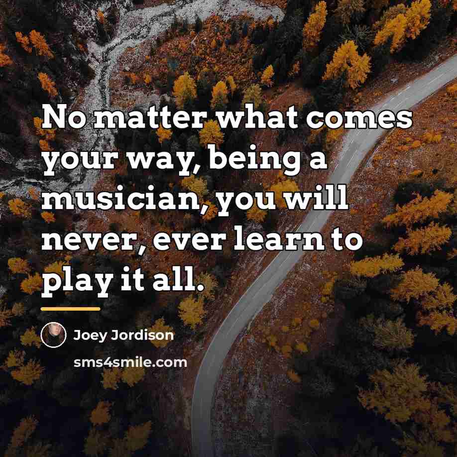 “No matter what comes your way, being a musician, you…” quote by Joey Jordison
