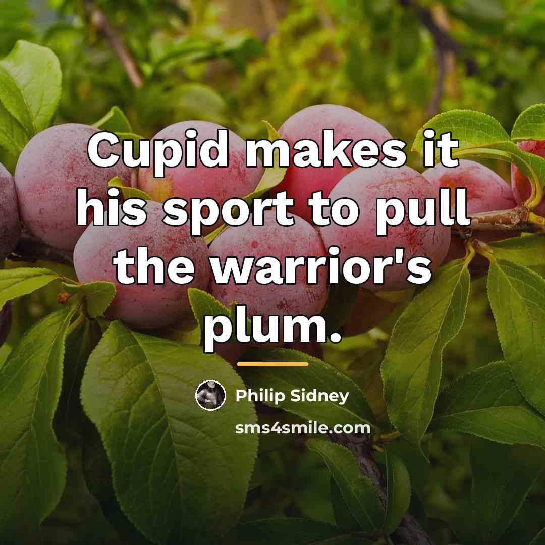 “Cupid makes it his sport to pull the warrior's plum.…” quote by Philip Sidney