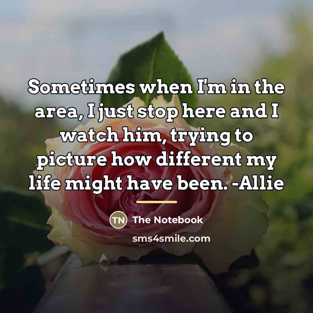 “Sometimes when I'm in the area, I just stop here…” quote by The Notebook