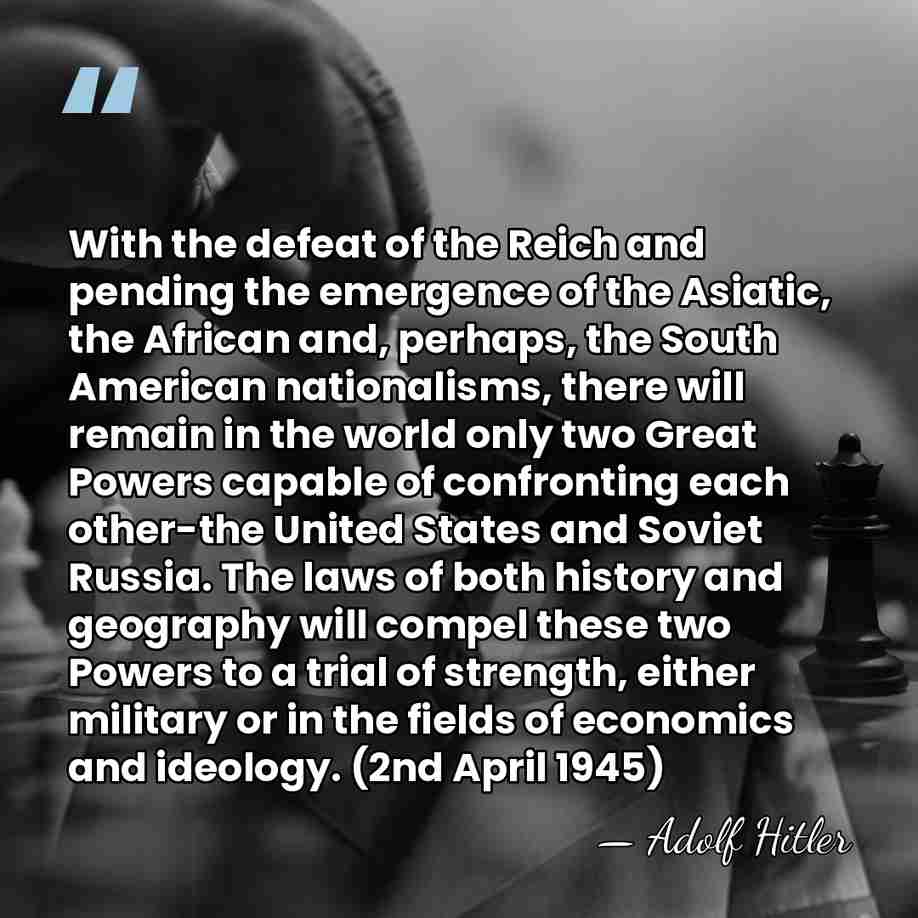 With the defeat of the Reich and pending the emergence of the&hellip; - Adolf Hitler