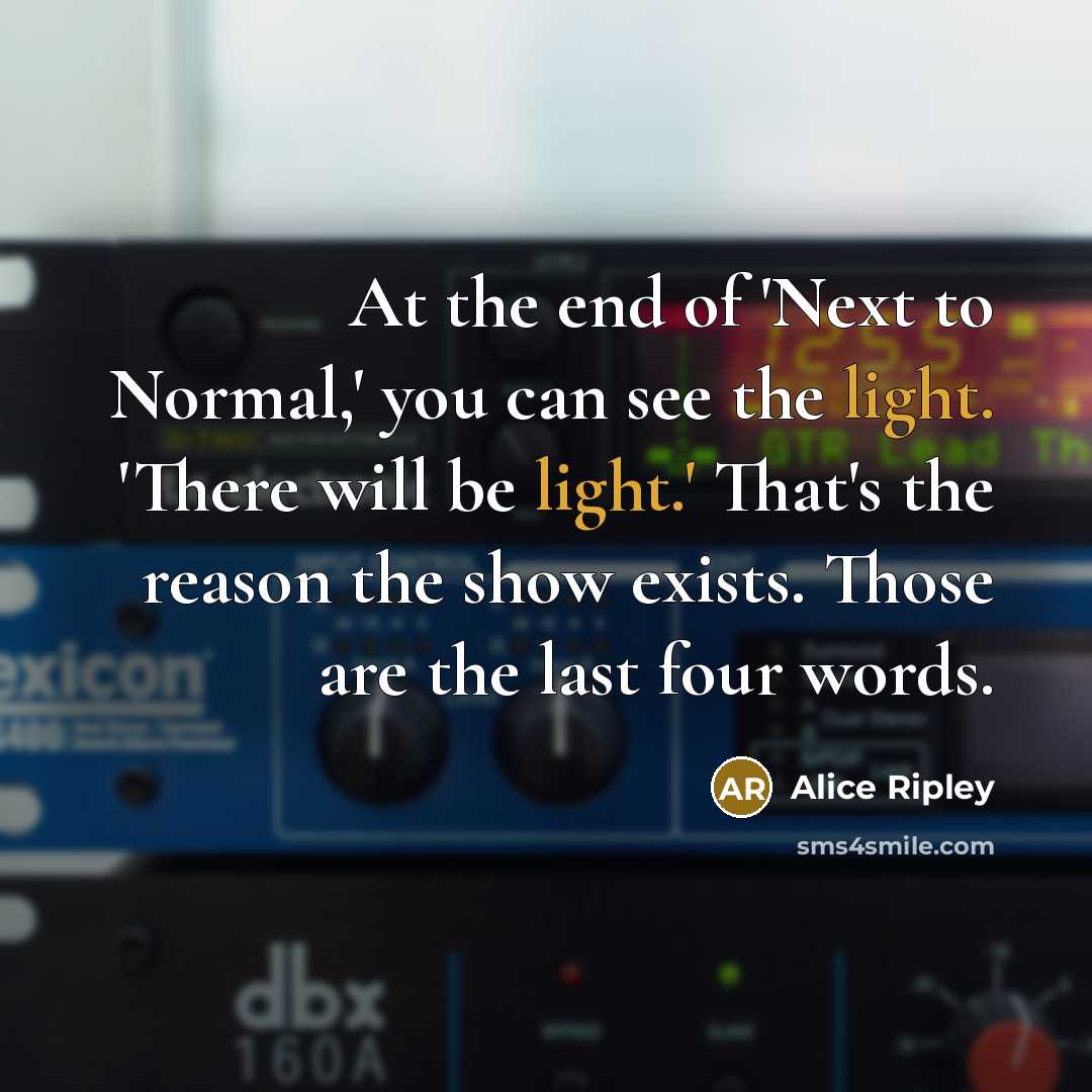 “At the end of 'Next to Normal,' you can see…” quote by Alice Ripley