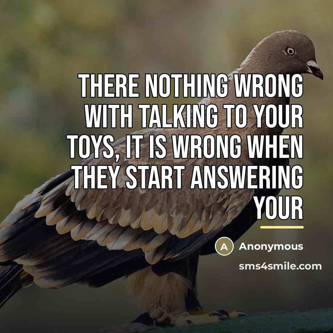 “There nothing wrong with talking to your toys, it is…” quote by Anonymous