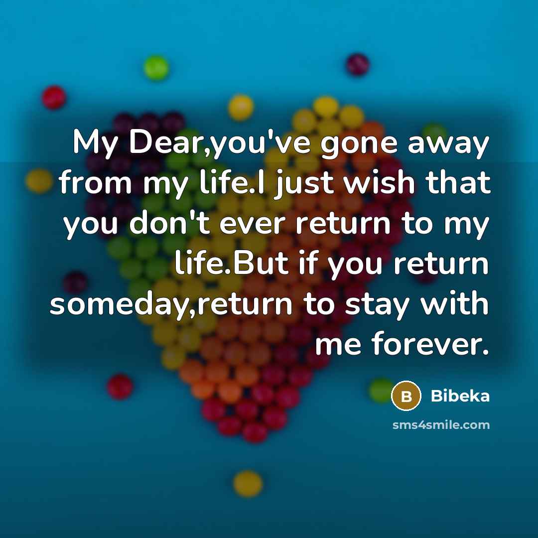 “My Dear,you've gone away from my life.I just wish that…” quote by Bibeka
