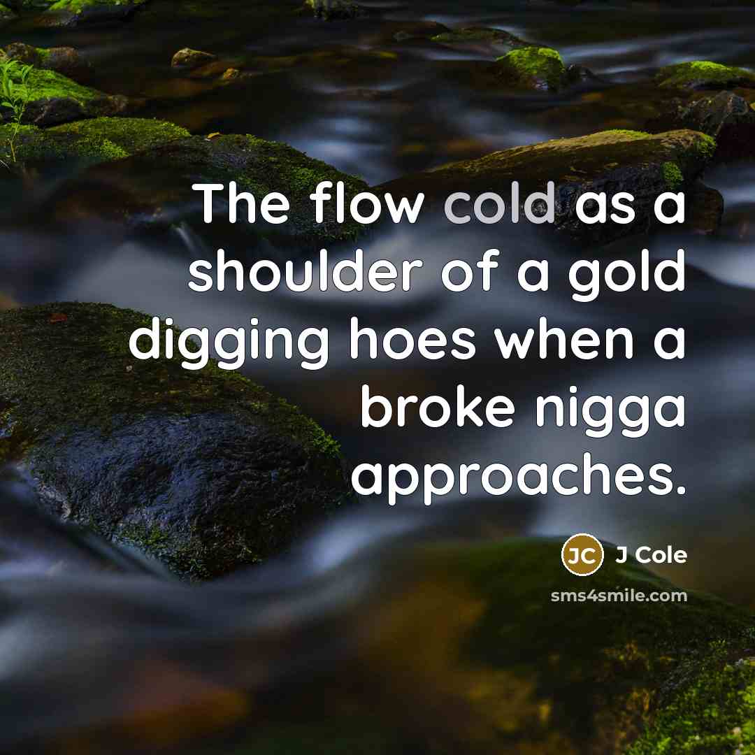“The flow cold as a shoulder of a gold digging…” quote by J Cole
