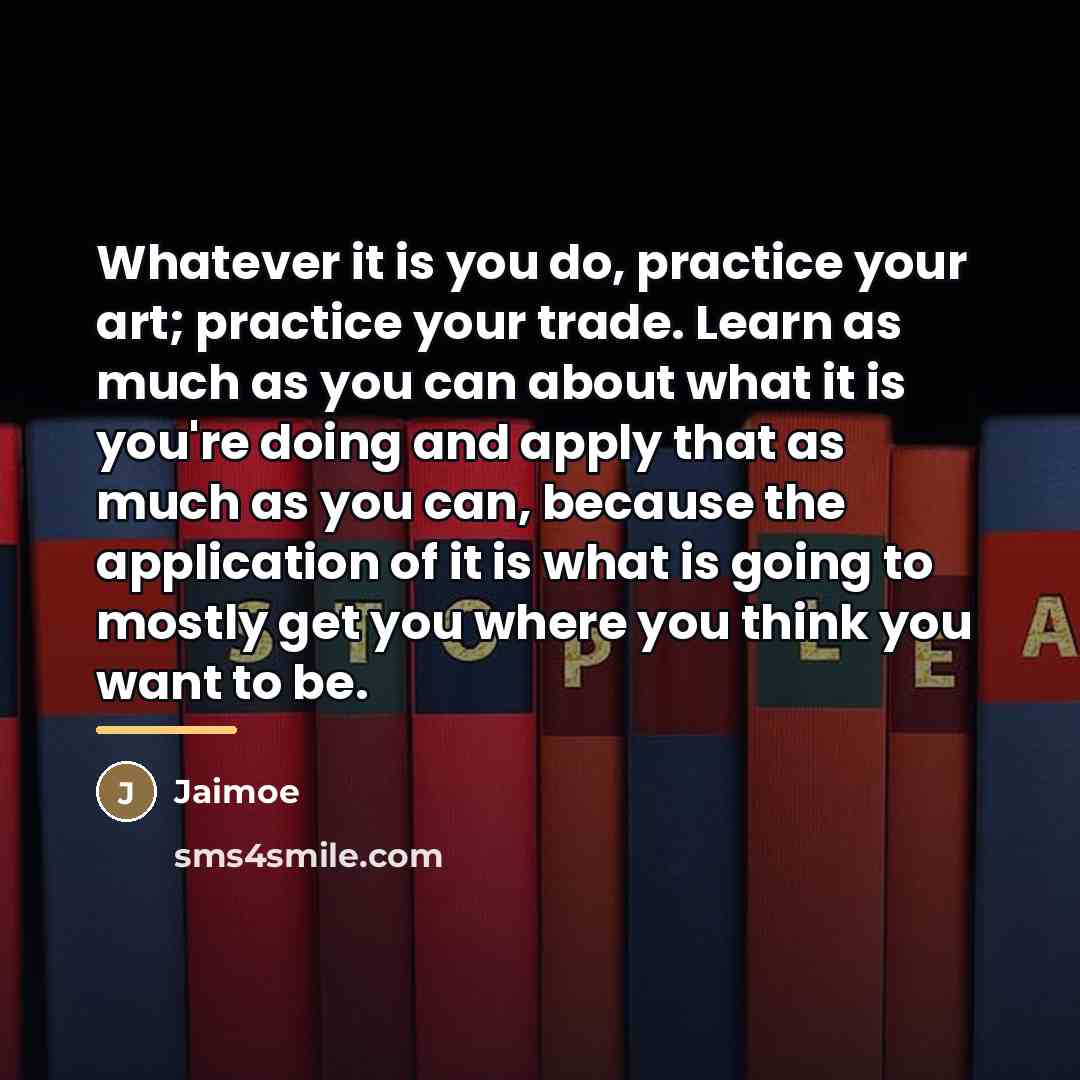 “Whatever it is you do, practice your art; practice your…” quote by Jaimoe