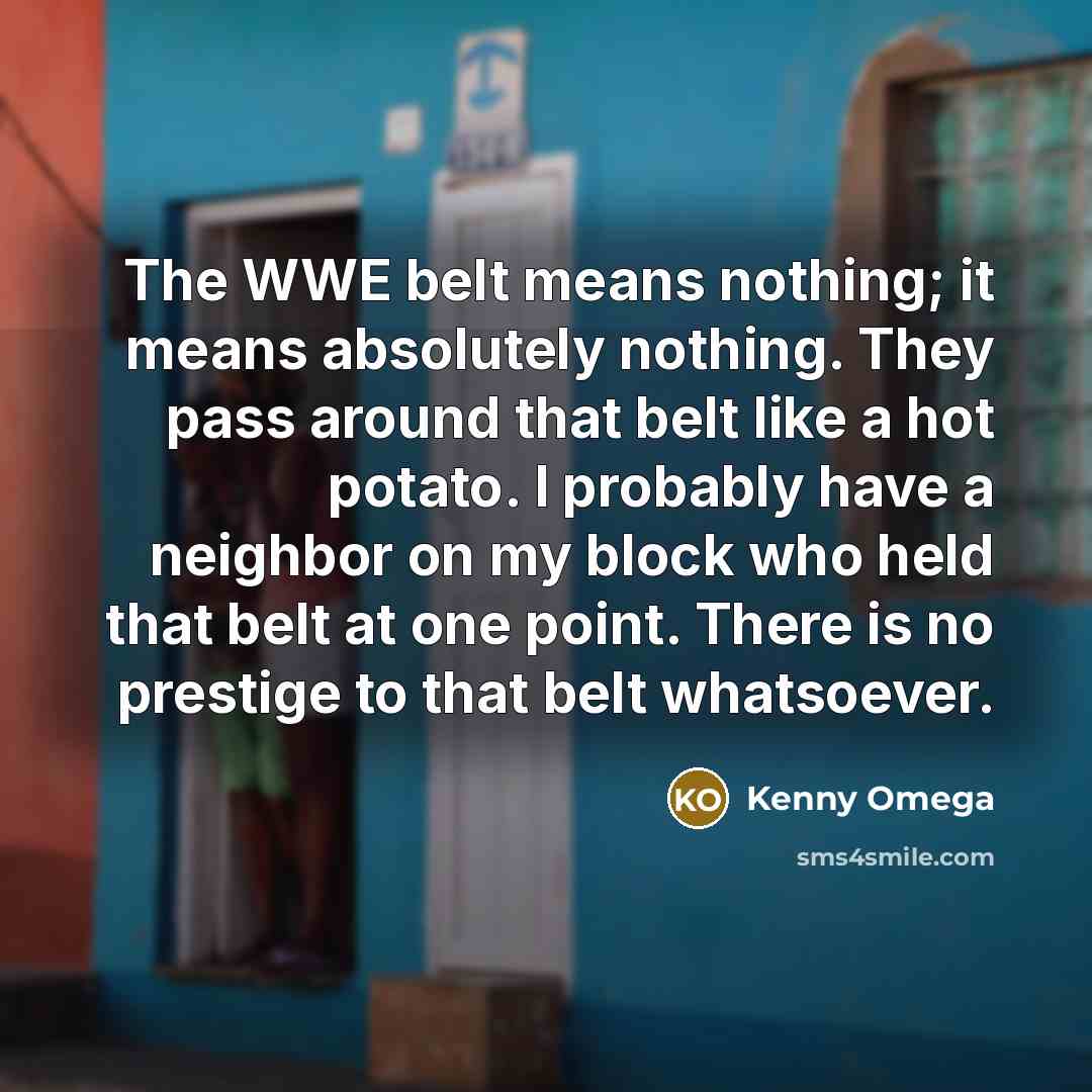“The WWE belt means nothing; it means absolutely nothing. They…” quote by Kenny Omega