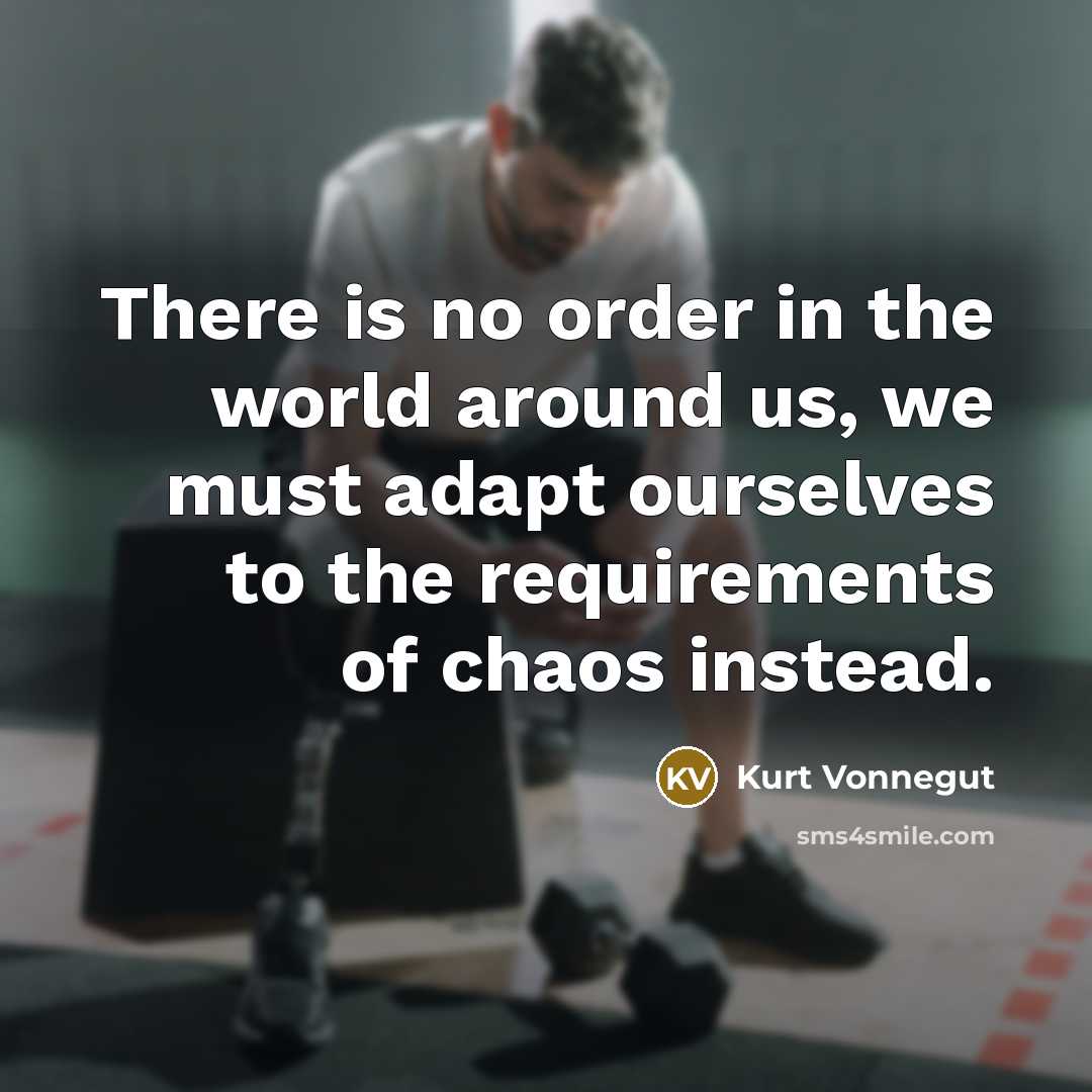 “There is no order in the world around us, we must adapt ourselves to the requirements of chaos instead.” quote by Kurt Vonnegut