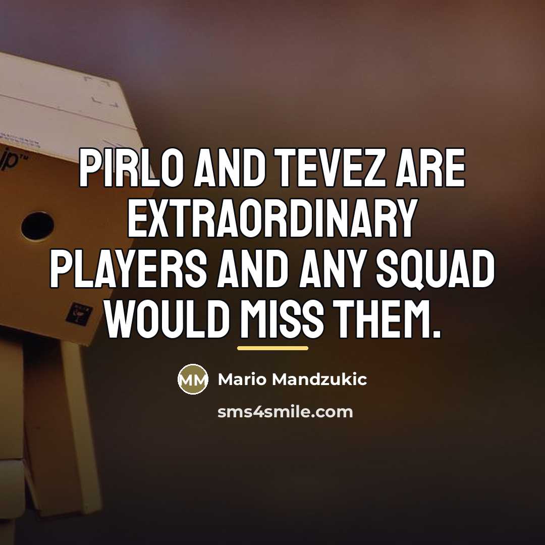 “Pirlo and Tevez are extraordinary players and any squad would…” quote by Mario Mandzukic