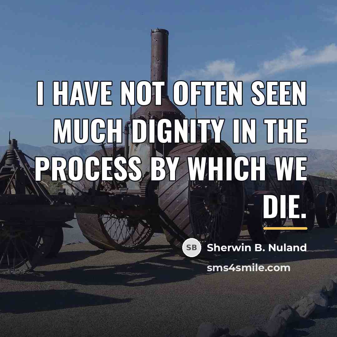 “I have not often seen much dignity in the process…” quote by Sherwin B. Nuland