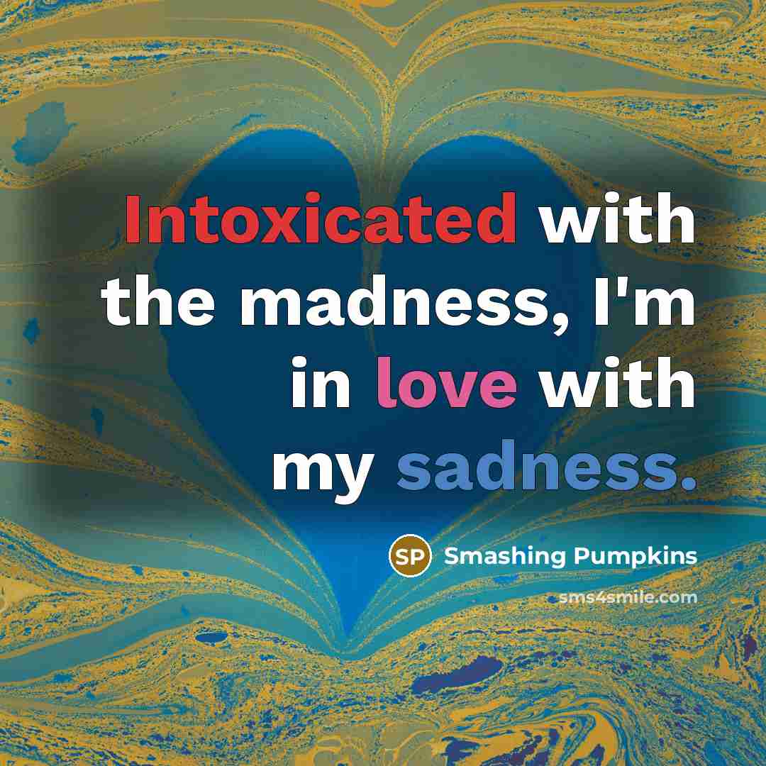 “Intoxicated with the madness, I'm in love with my sadness.” quote by Smashing Pumpkins