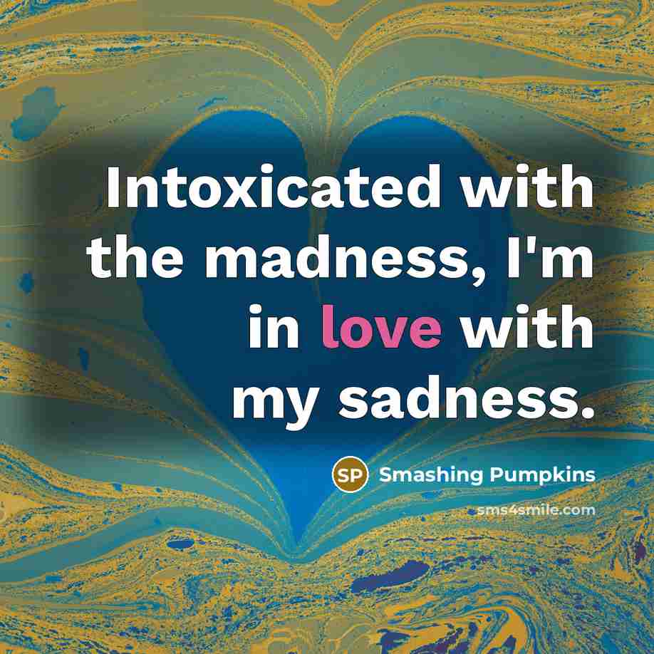 “Intoxicated with the madness, I'm in love with my sadness.…” quote by Smashing Pumpkins