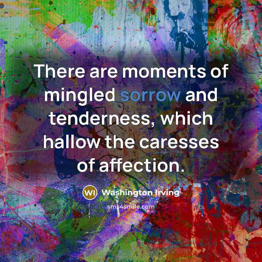 “There are moments of mingled sorrow and tenderness, which hallow…” quote by Washington Irving