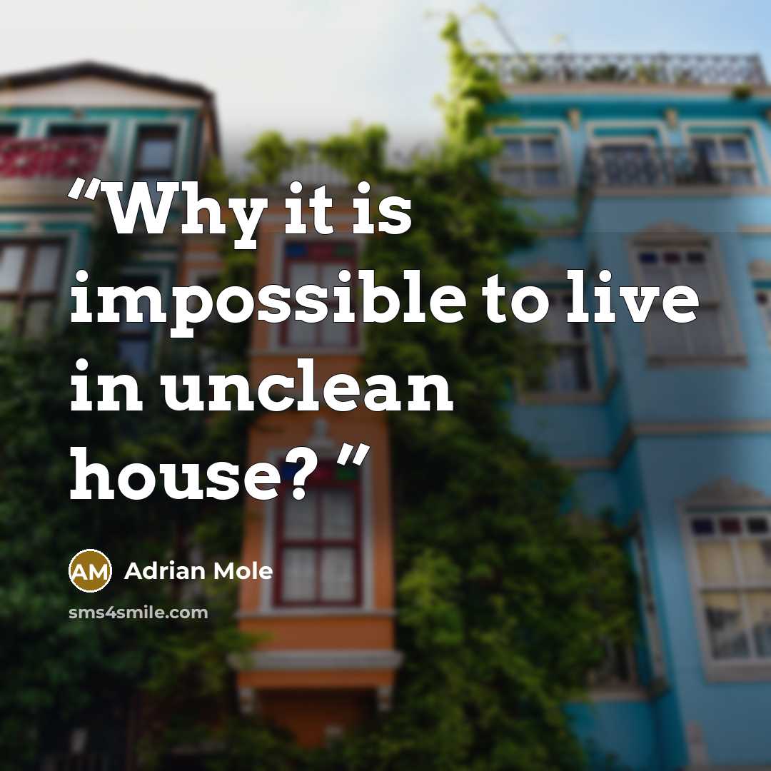 “Why it is impossible to live in unclean house?” quote by Adrian Mole