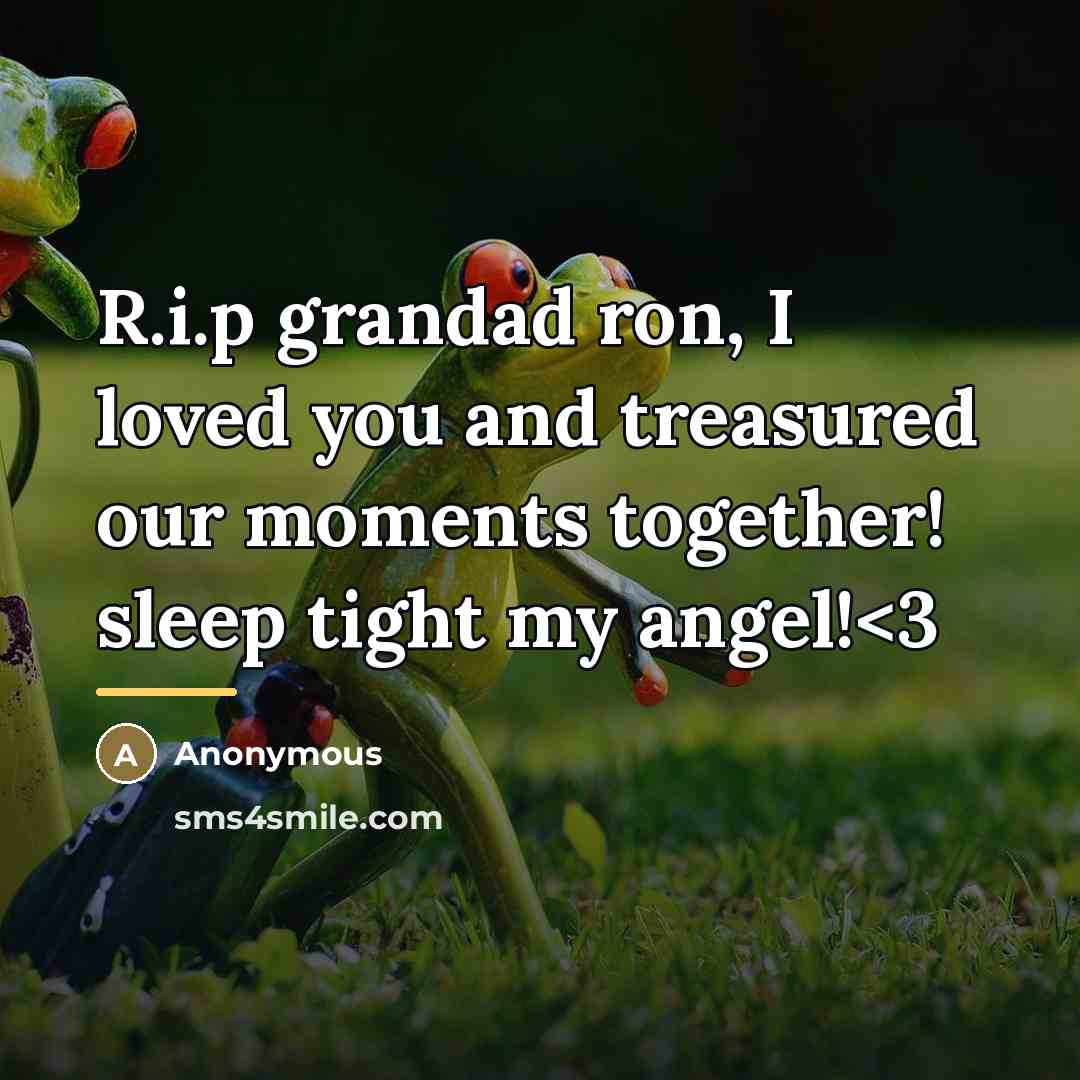 “R.i.p grandad ron, I loved you and treasured our moments…” quote by Anonymous