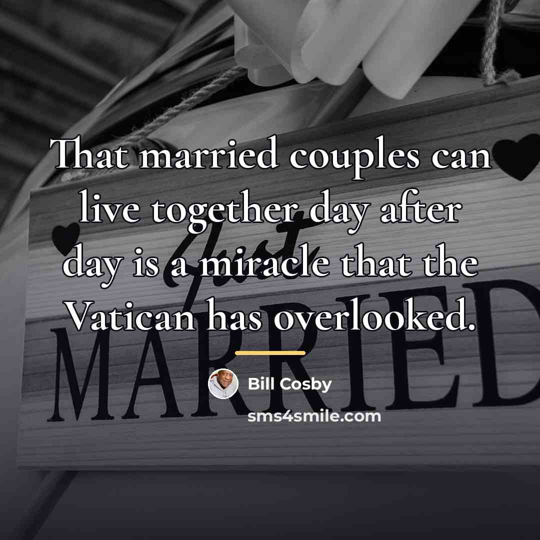 “That married couples can live together day after day is…” quote by Bill Cosby