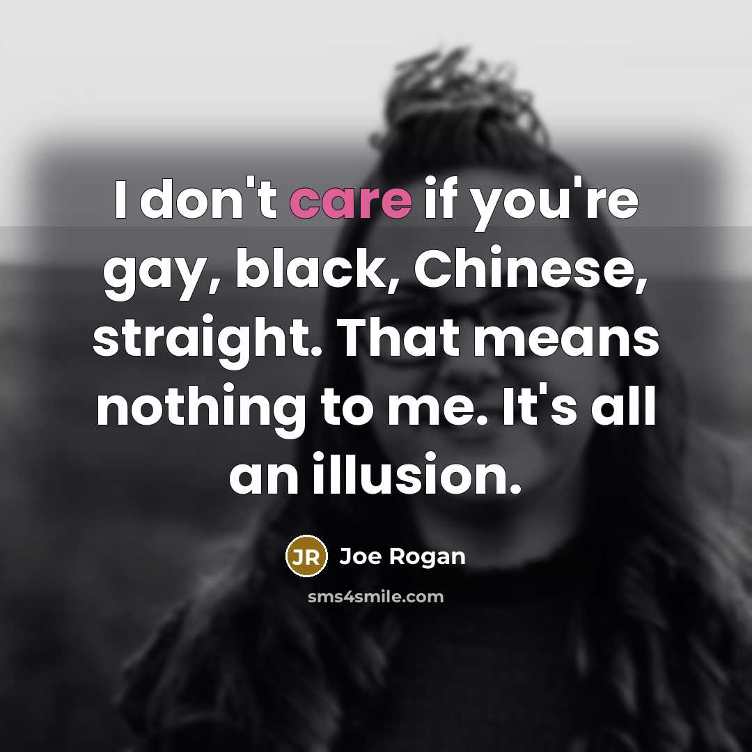 “I don't care if you're gay, black, Chinese, straight. That…” quote by Joe Rogan