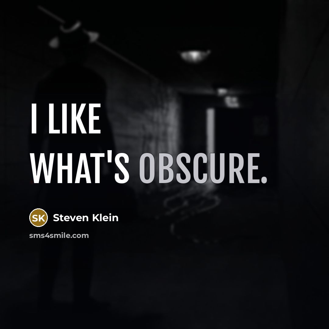 “I like what's obscure.…” quote by Steven Klein