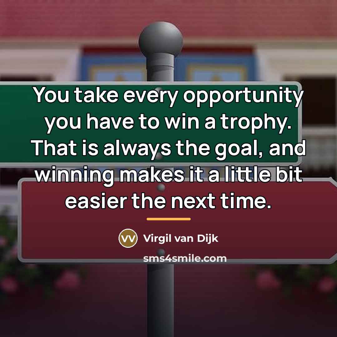 “You take every opportunity you have to win a trophy.…” quote by Virgil van Dijk