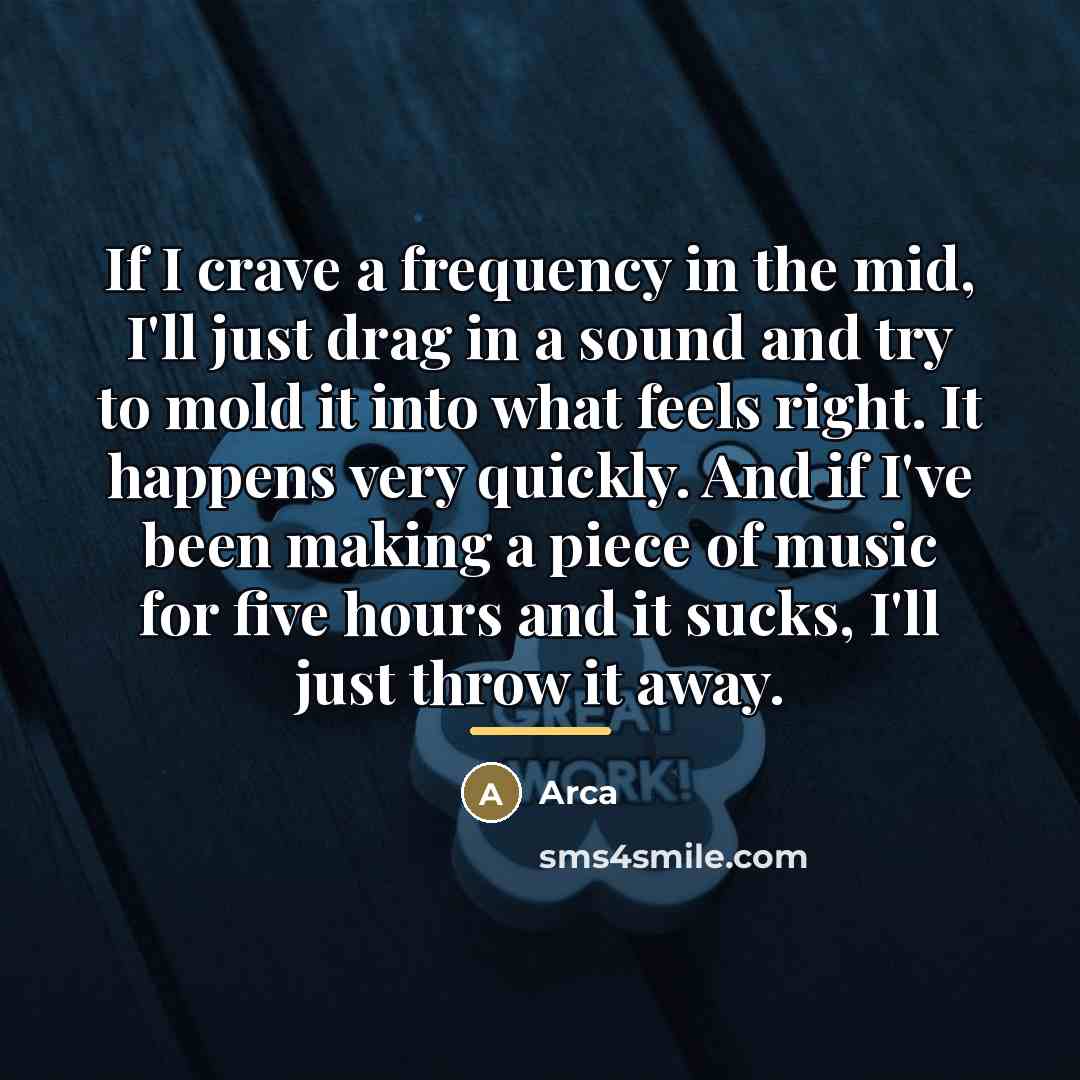 “If I crave a frequency in the mid, I'll just…” quote by Arca