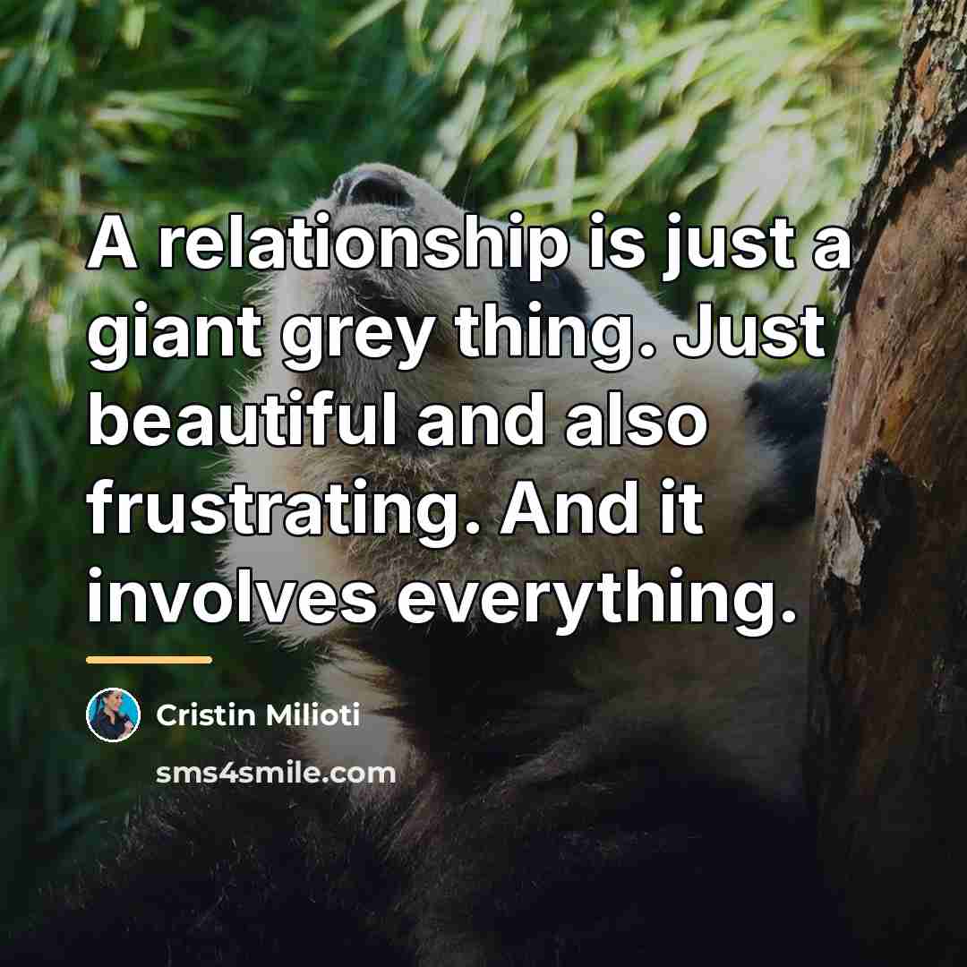 “A relationship is just a giant grey thing. Just beautiful…” quote by Cristin Milioti