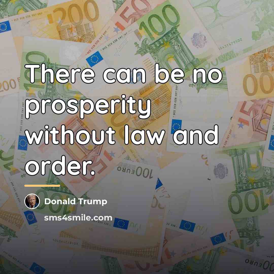 “There can be no prosperity without law and order.…” quote by Donald Trump