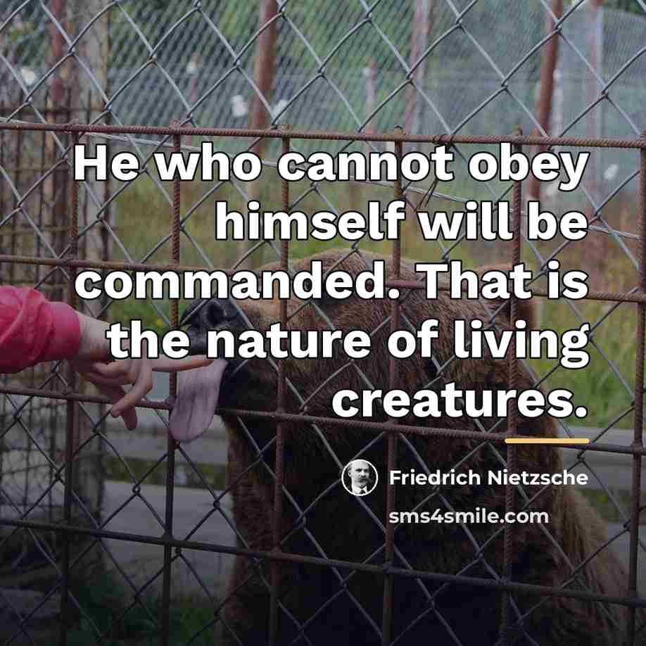 “He who cannot obey himself will be commanded. That is…” quote by Friedrich Nietzsche