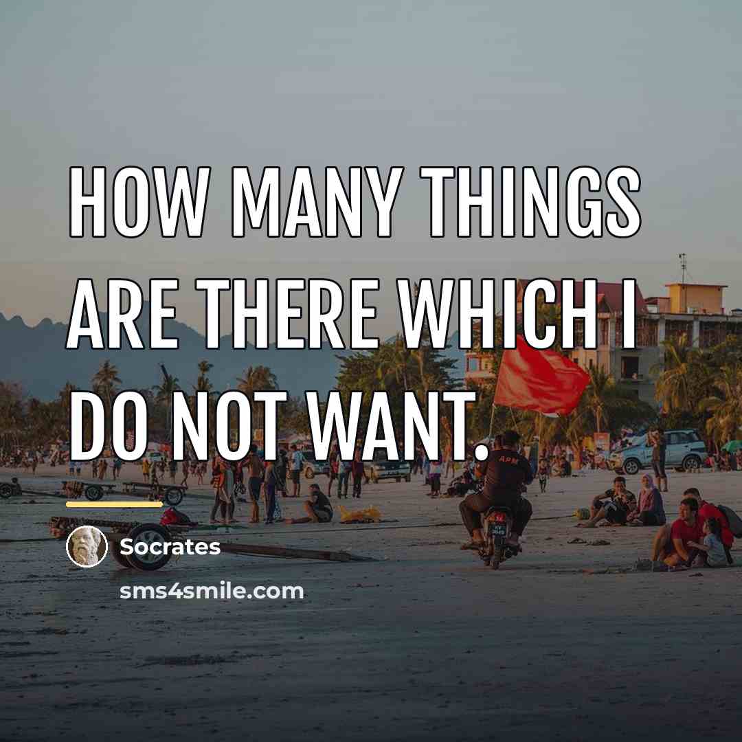 “How many things are there which I do not want.…” quote by Socrates