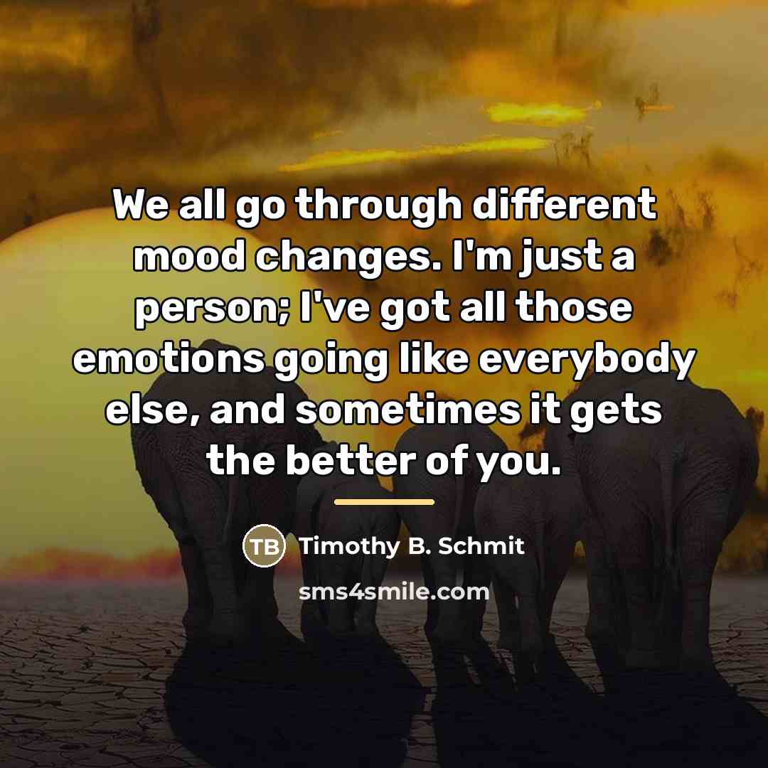 “We all go through different mood changes. I'm just a…” quote by Timothy B. Schmit