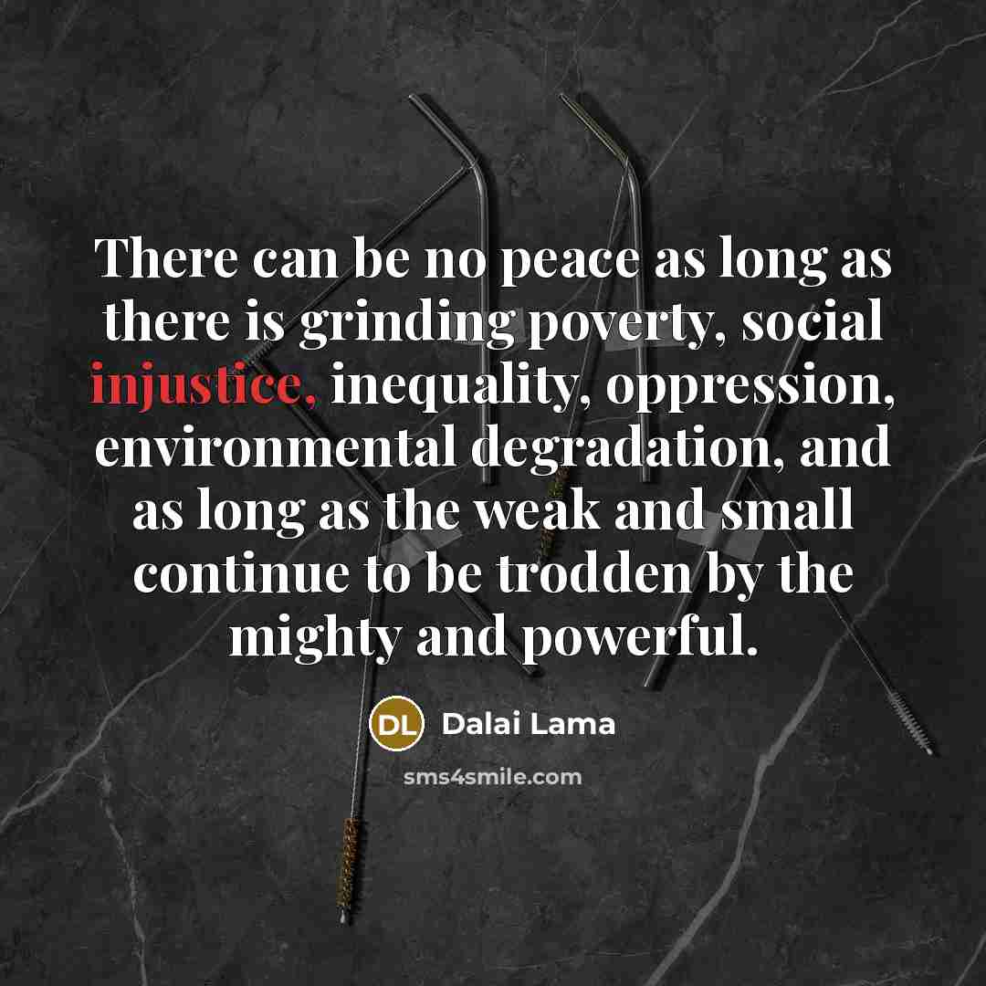 “There can be no peace as long as there is…” quote by Dalai Lama