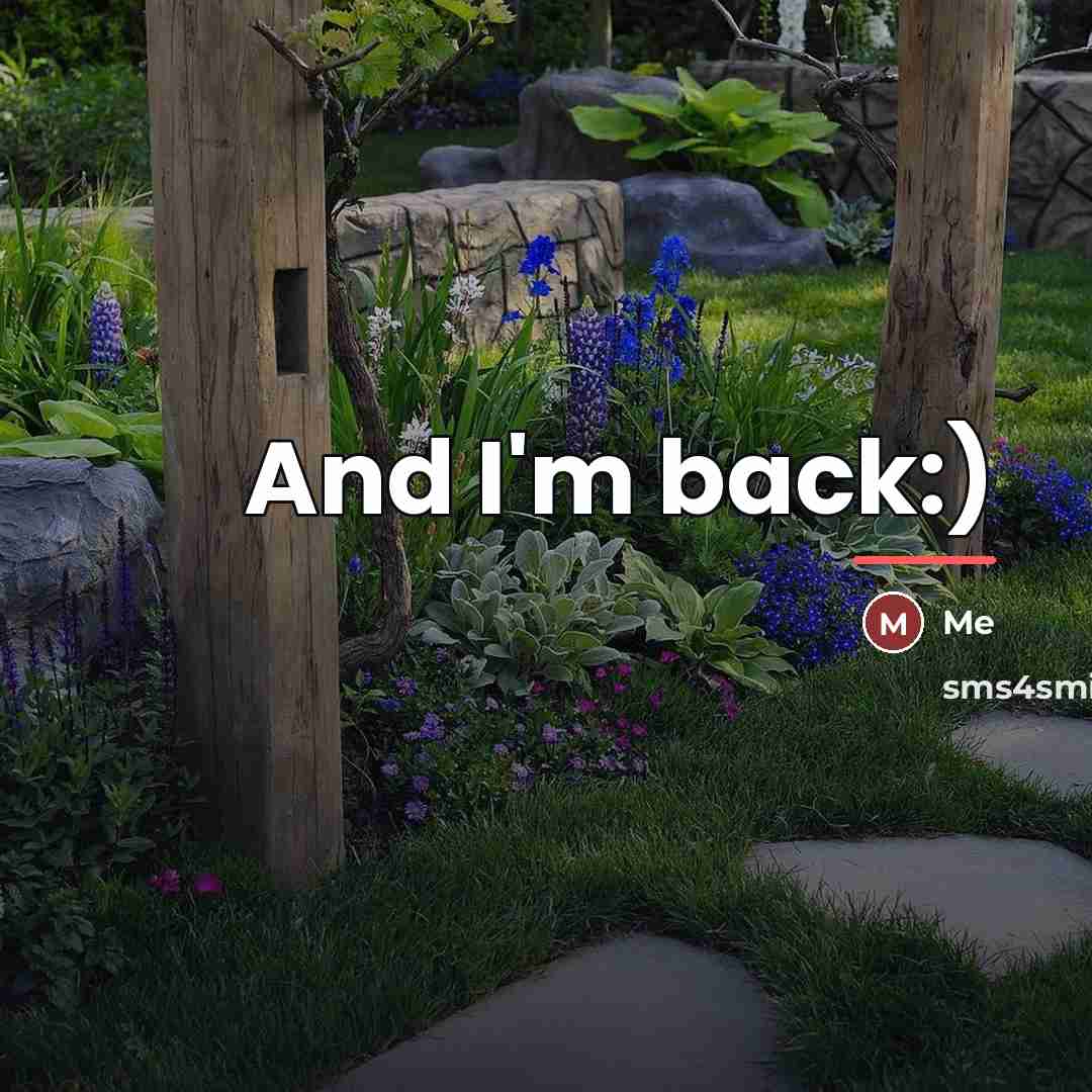 “And I'm back:)…” quote by Me