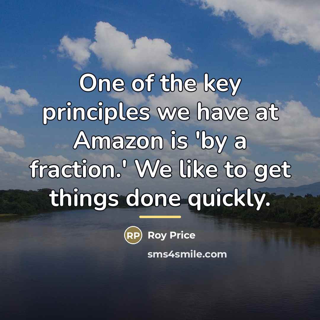 “One of the key principles we have at Amazon is…” quote by Roy Price