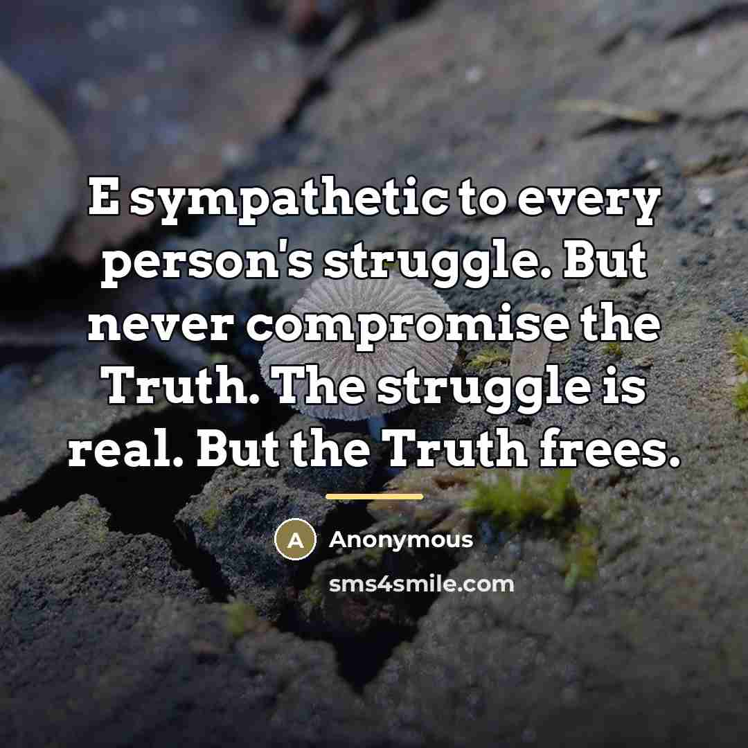 “E sympathetic to every person's struggle. But never compromise the…” quote by Anonymous