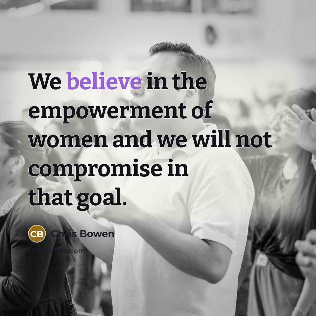 “We believe in the empowerment of women and we will…” quote by Chris Bowen
