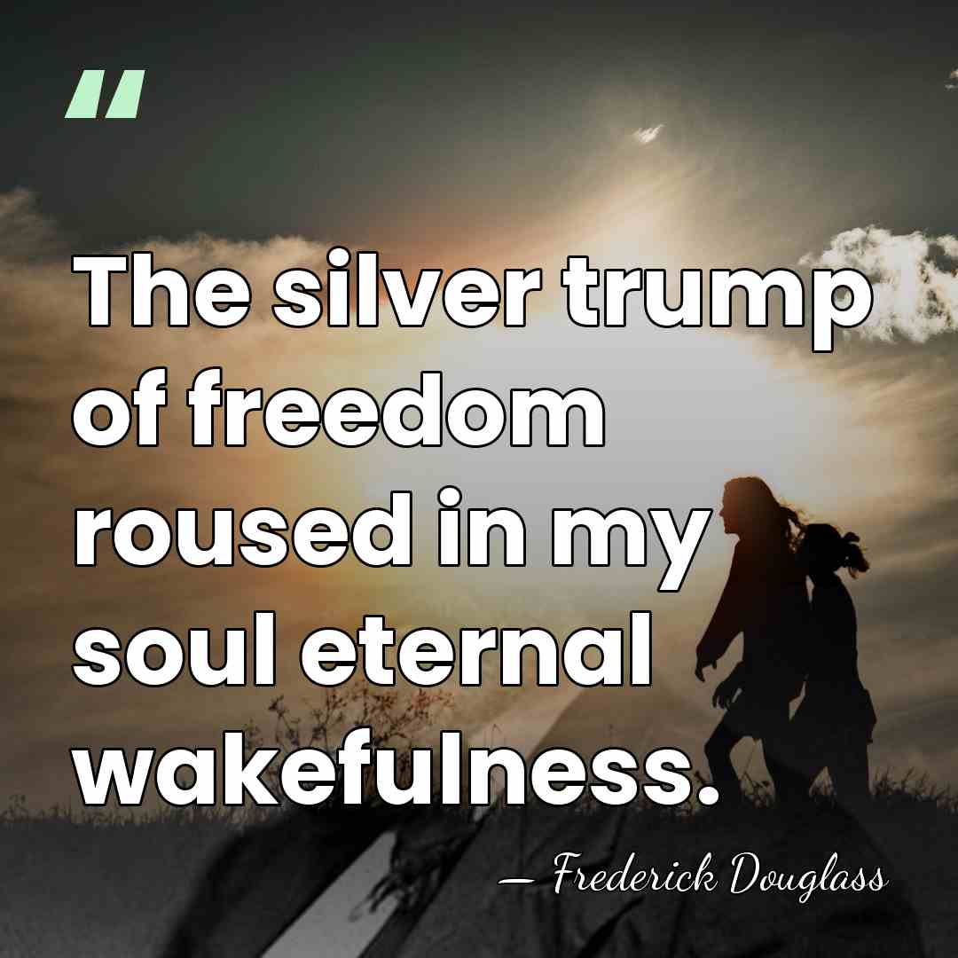 The silver trump of freedom roused in my soul eternal wakefulness. - Frederick Douglass