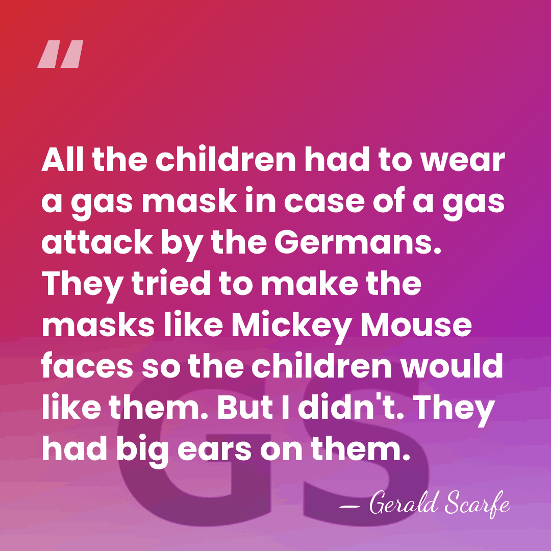 All the children had to wear a gas mask in case of&hellip; - Gerald Scarfe