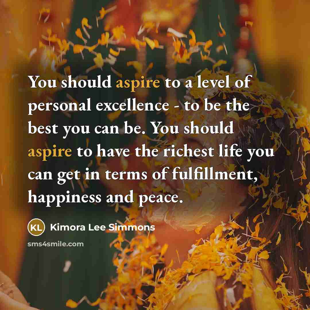 “You should aspire to a level of personal excellence -…” quote by Kimora Lee Simmons